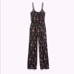Kaleigh Jump Suit Black with Flowers